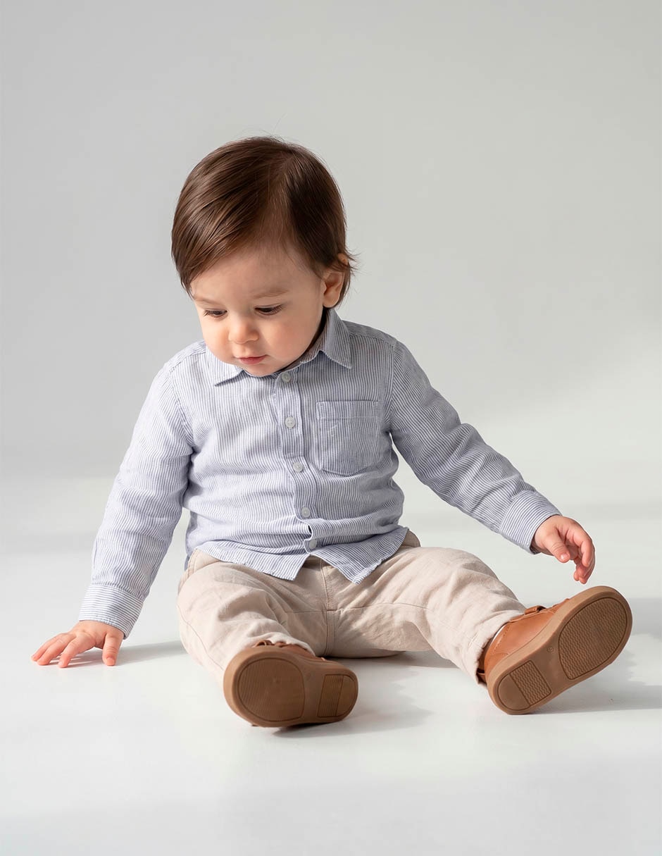 Camisa casual de algodón manga larga para niño Camisa casual de algodón manga larga para niño