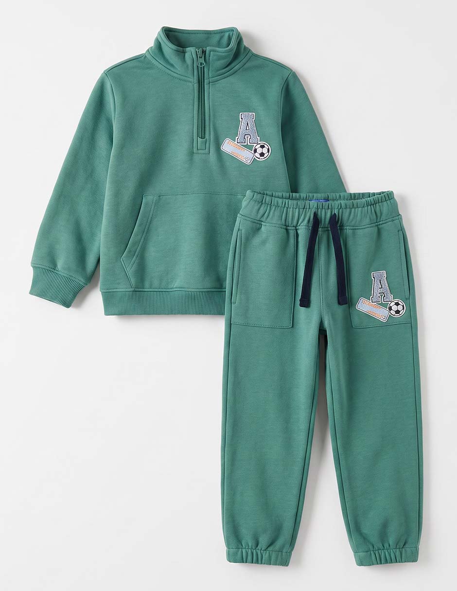 Conjunto pants casual de algodón para niño 2 piezas 2