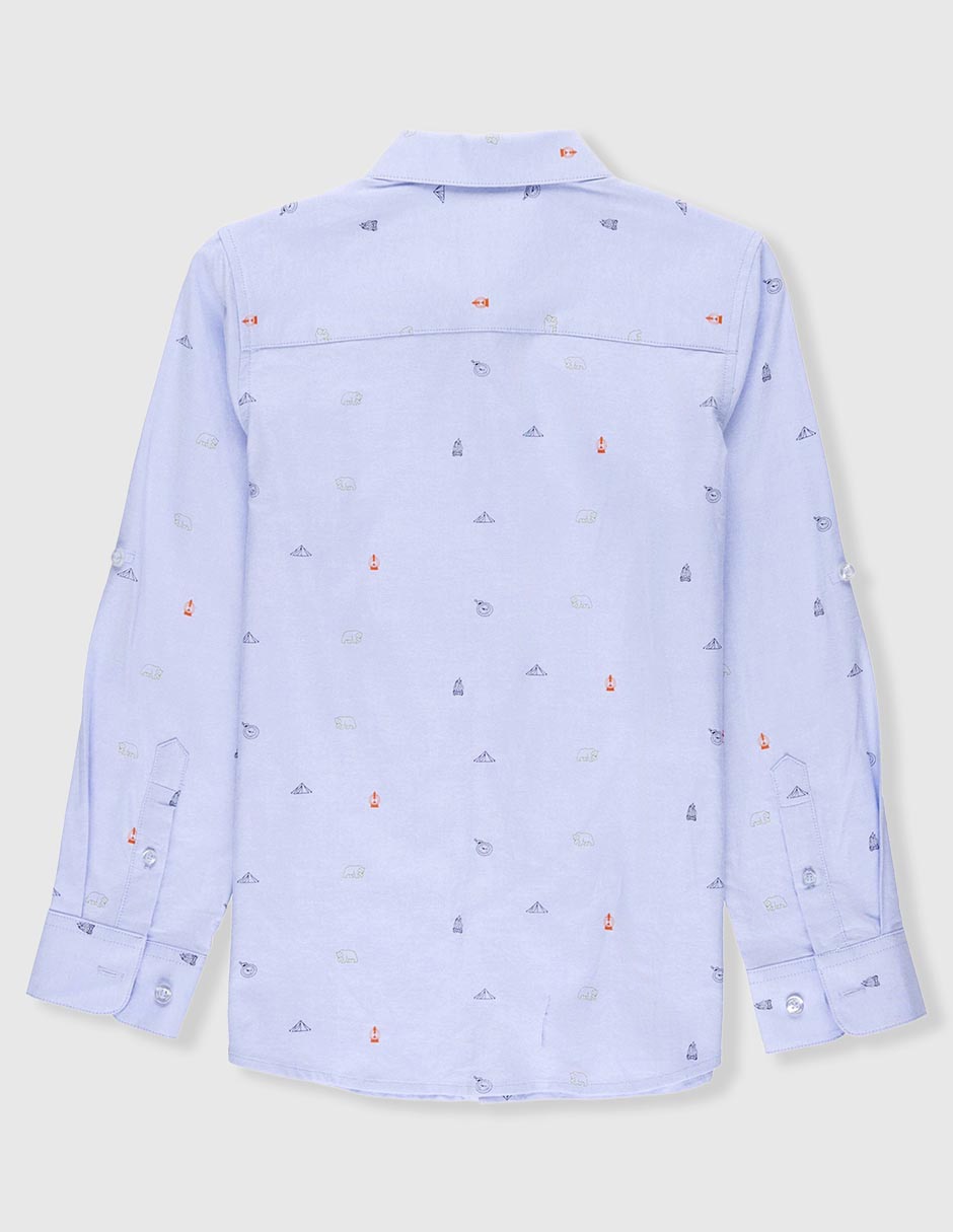 Camisa de vestir de algodón manga larga para niño 2
