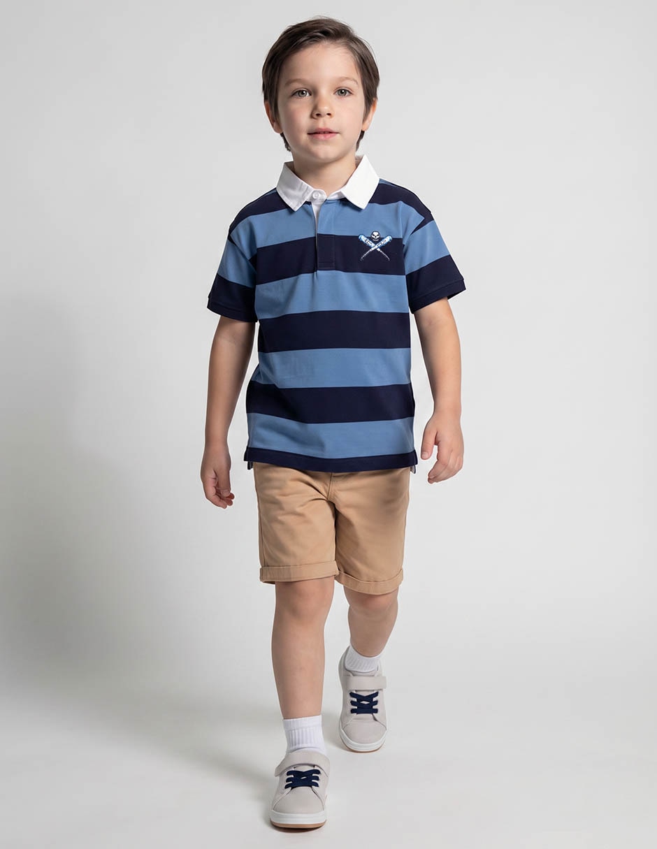 Playera tipo polo de algodón para niño Playera tipo polo de algodón para niño