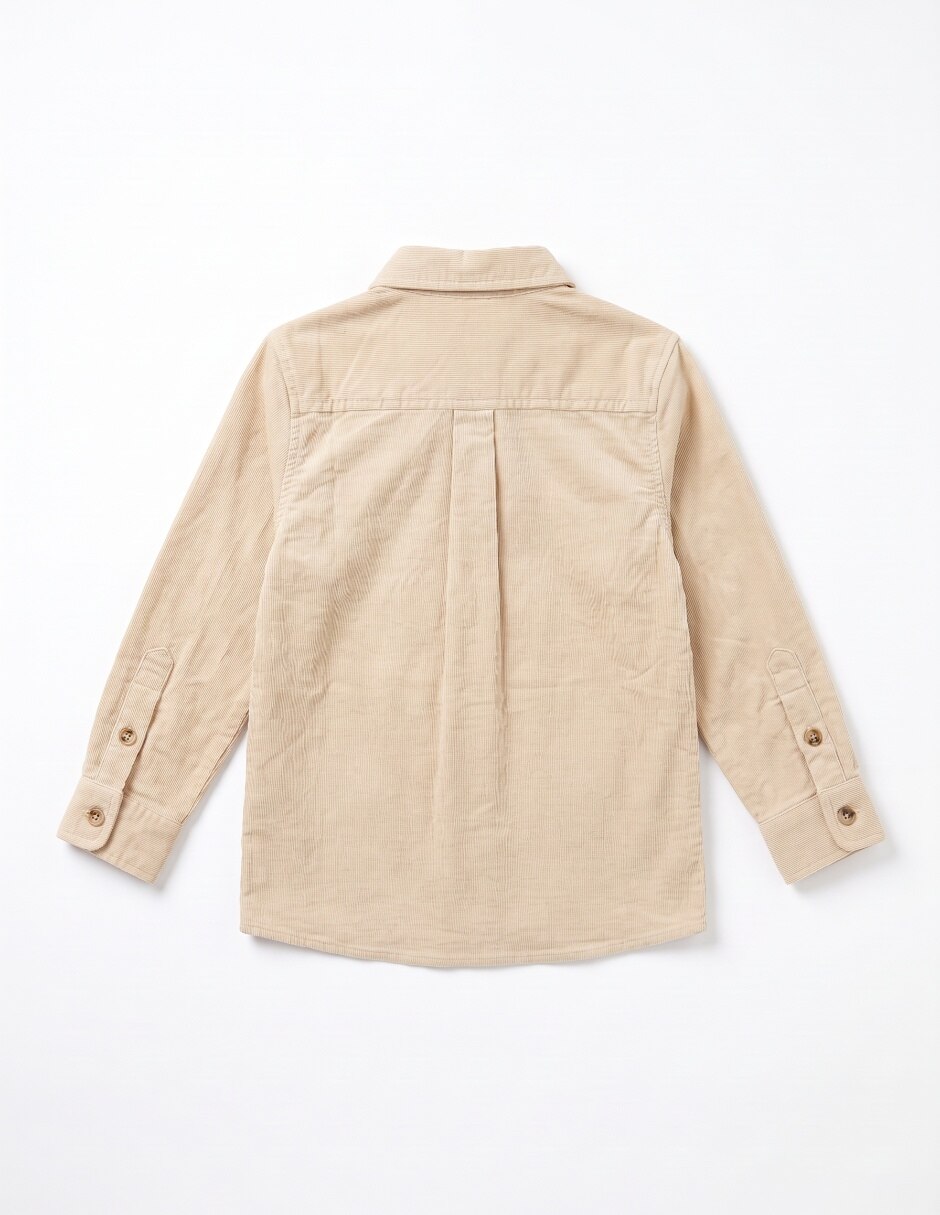 Camisa casual de algodón manga larga para niño 4