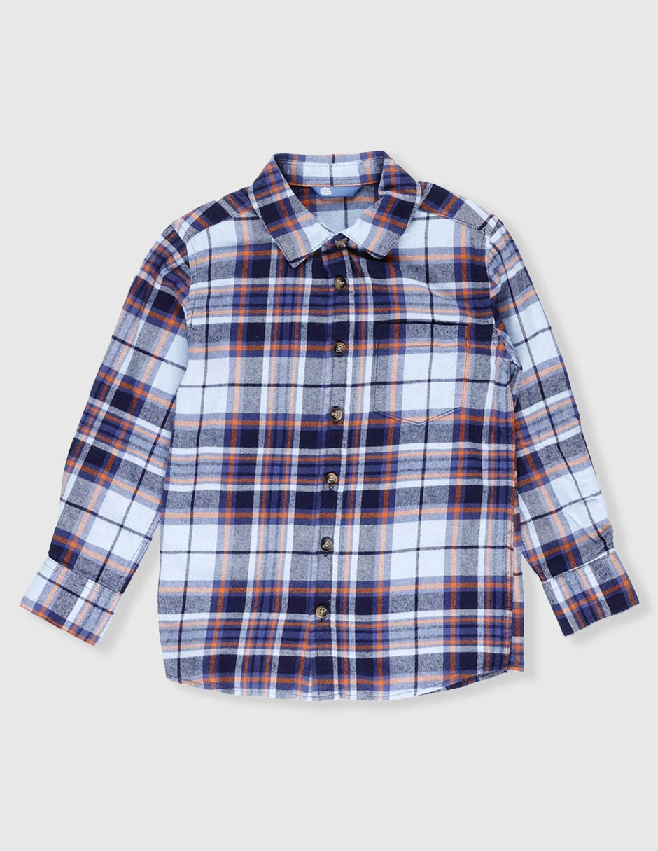 Camisa casual de algodón manga larga para niño 2