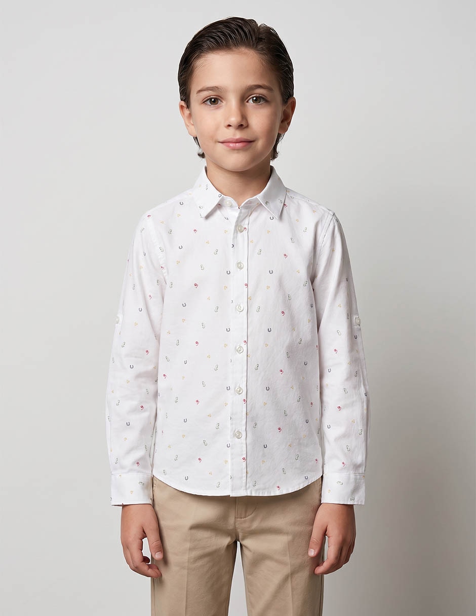 Camisa casual manga larga para niño