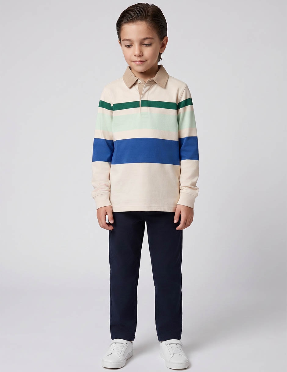 Playera tipo polo de algodón para niño Playera tipo polo de algodón para niño