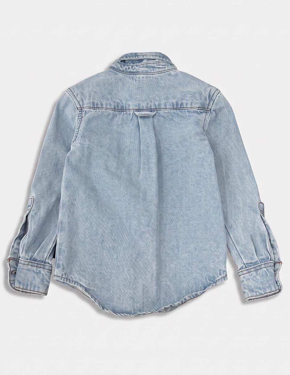 Camisa casual de algodón manga larga para niño 3
