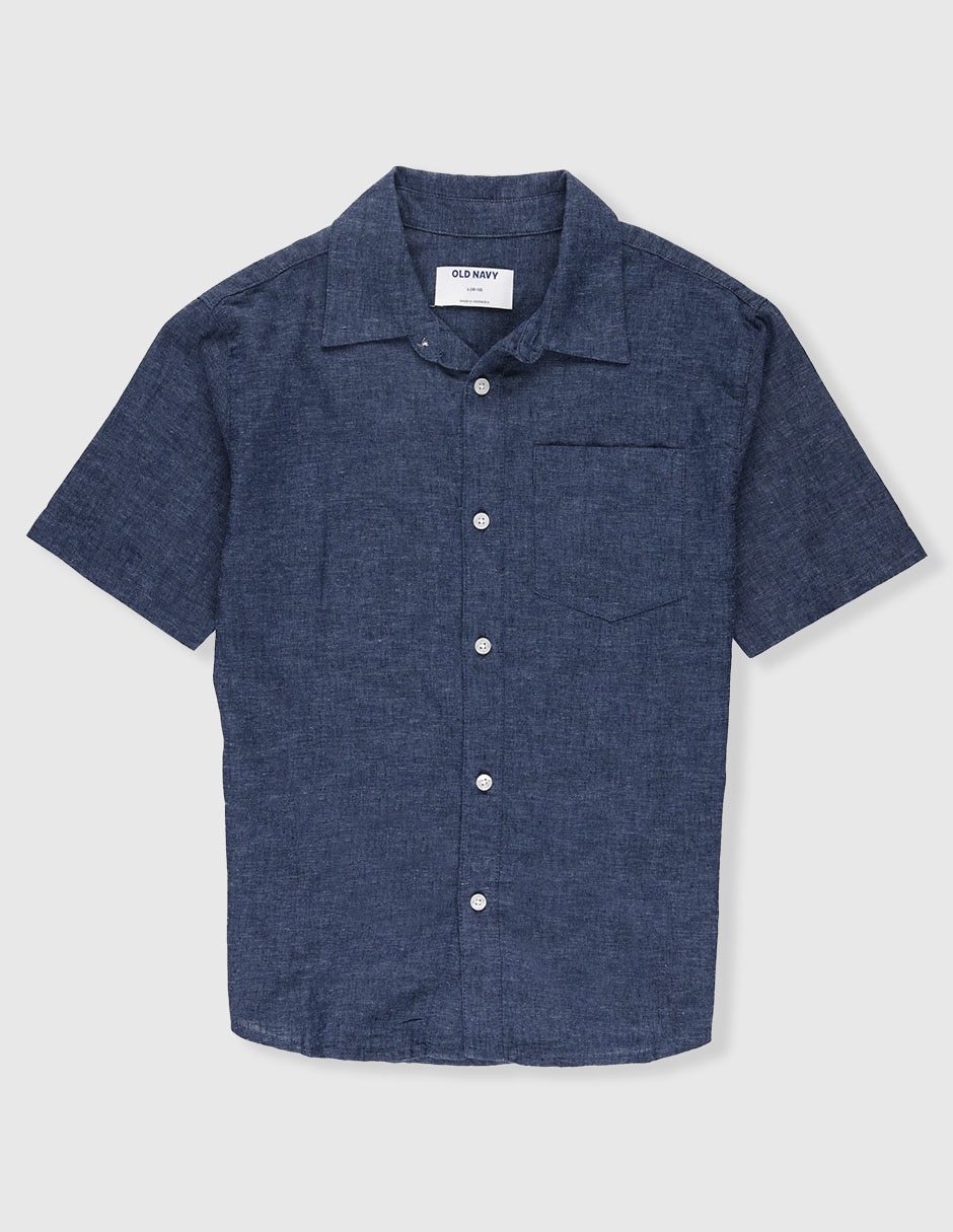 Camisa casual de lino manga corta para niño
