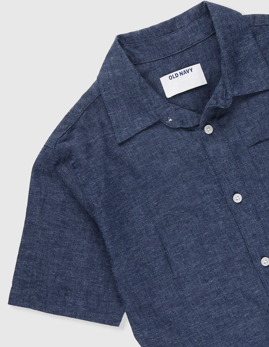 Camisa casual Old Navy de lino manga corta para niño