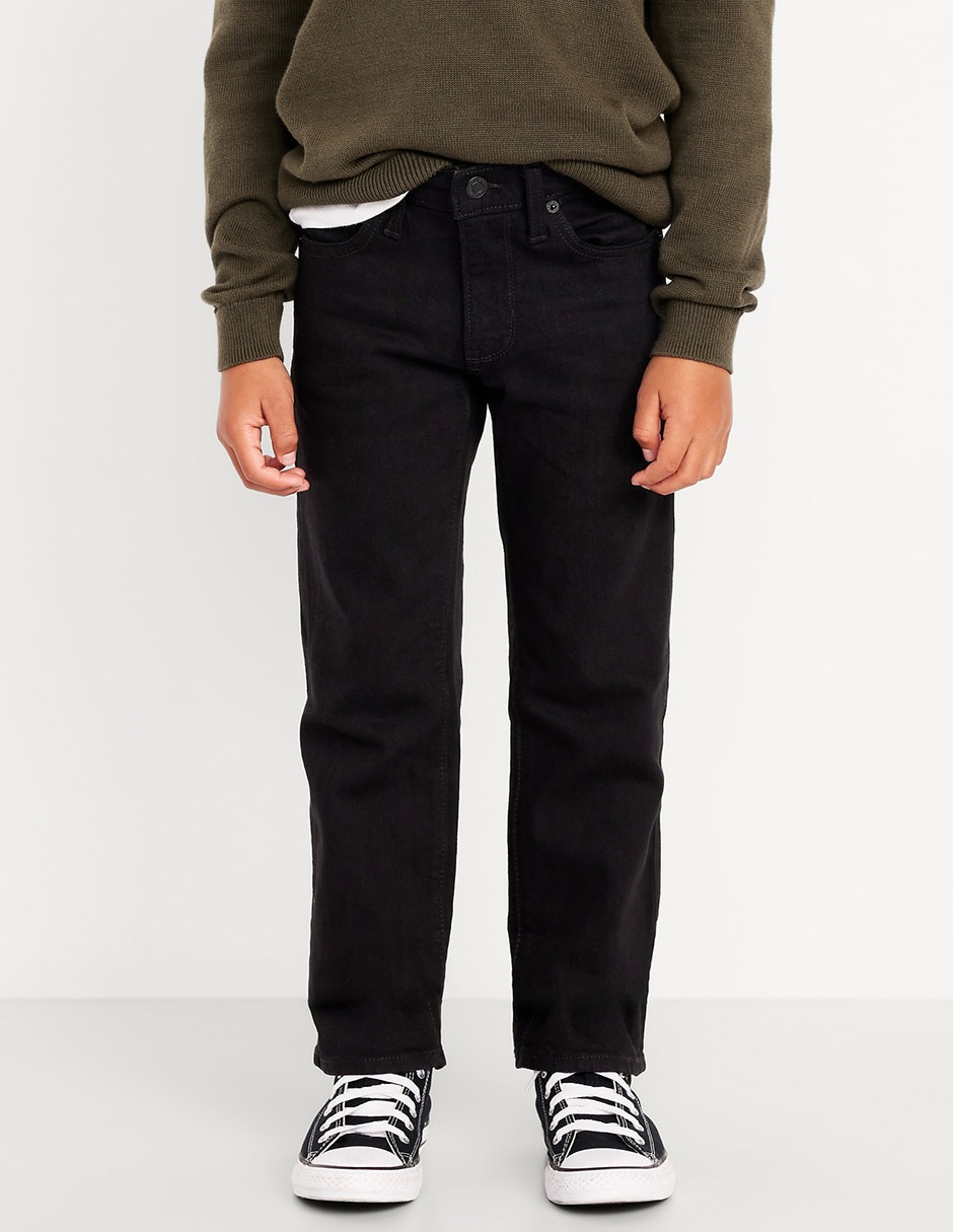 Jeans straight lavado obscuro para niño