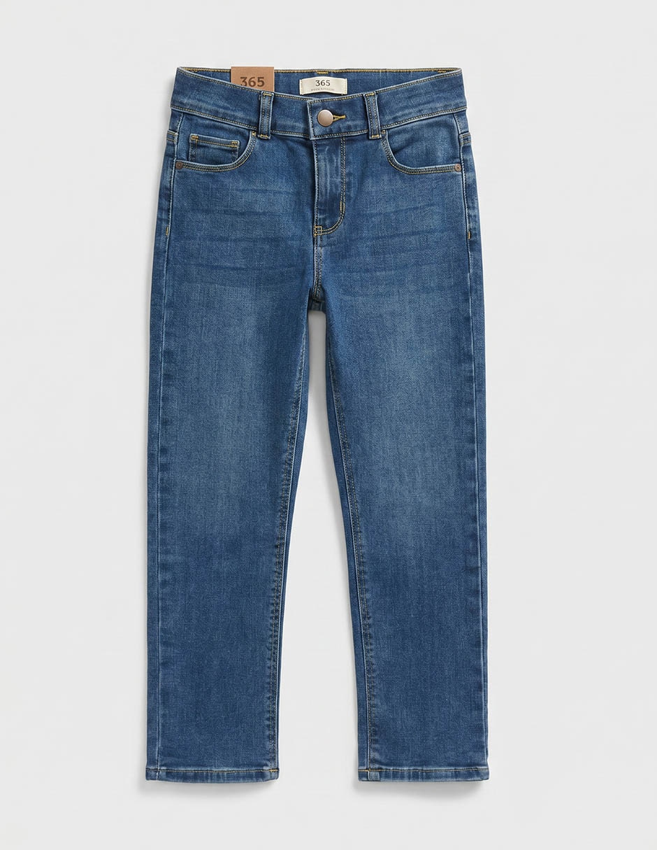Jeans straight lavado obscuro para niño 2