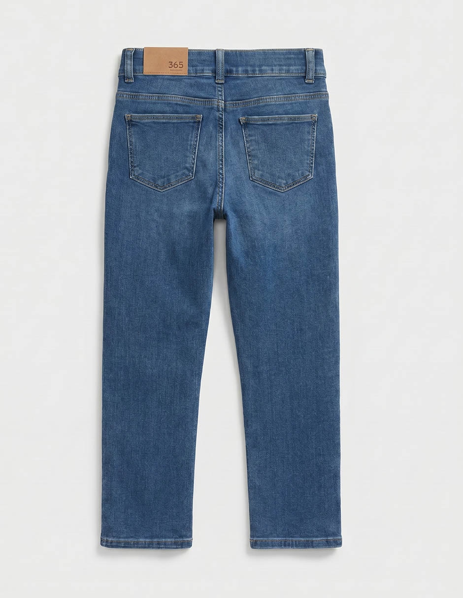 Jeans straight lavado obscuro para niño 3