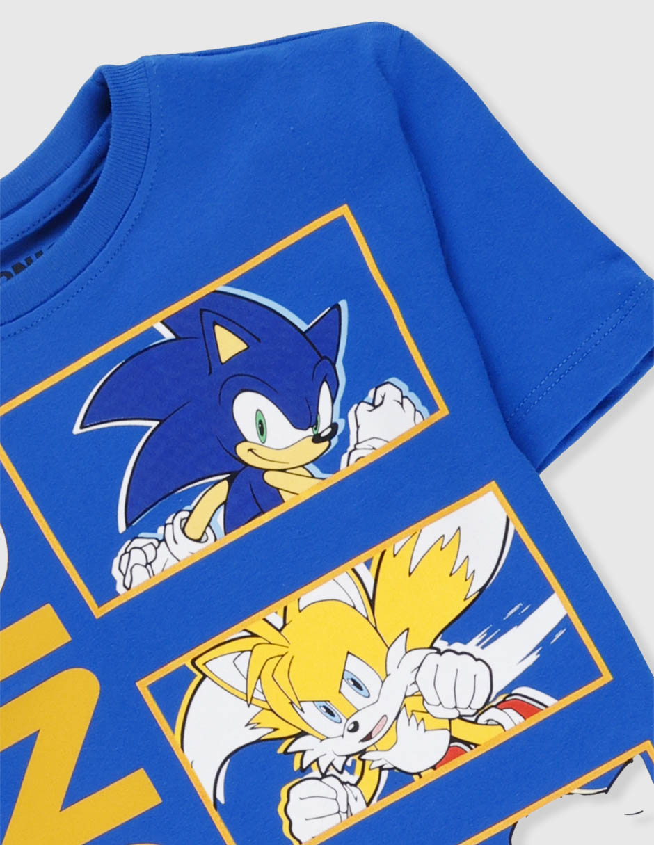 Playera sonic knuckles y tails manga corta para niño 3