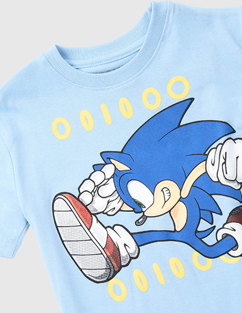 Playera sonic sonic sonic manga corta infantil niño