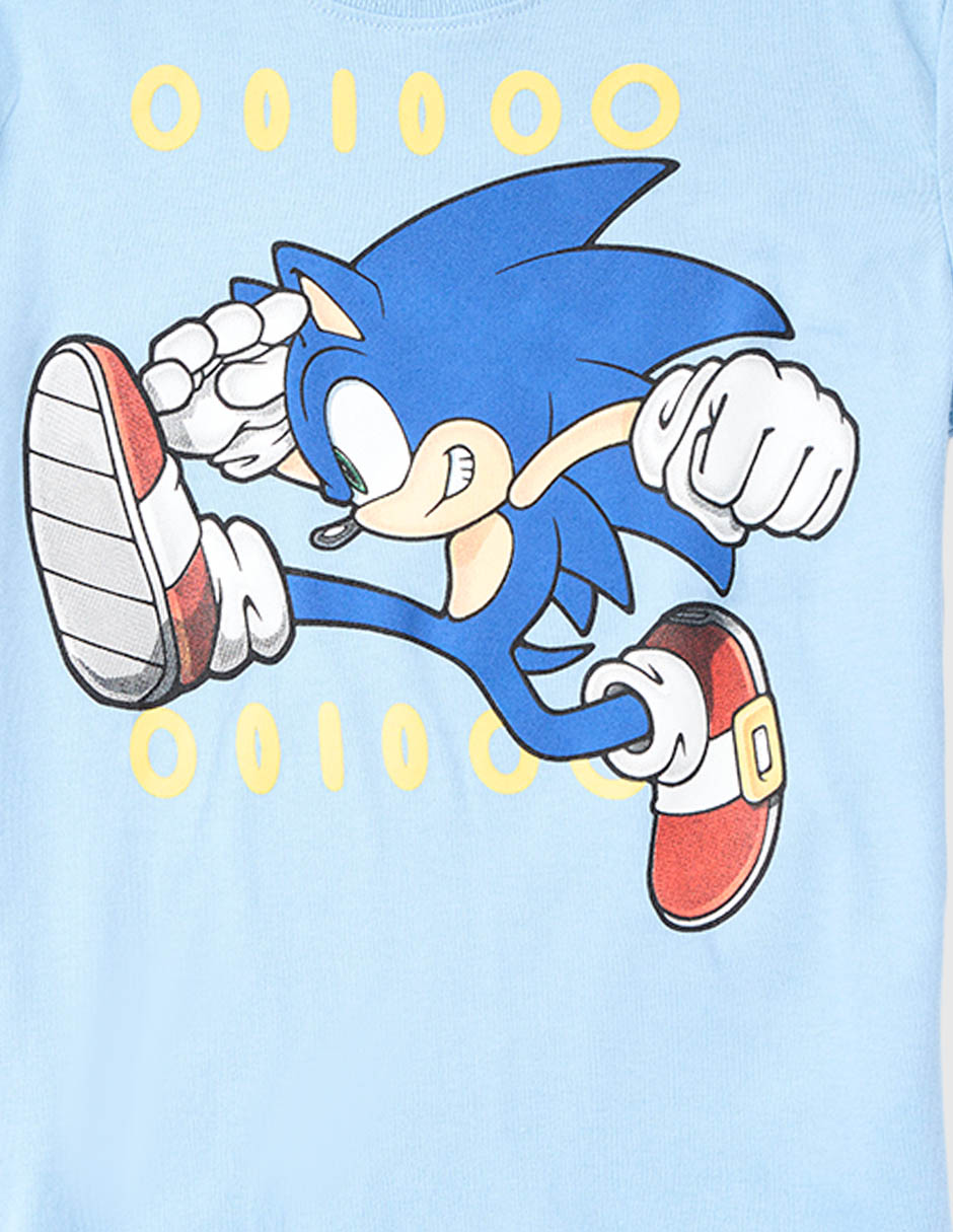 Playera sonic sonic sonic manga corta infantil niño