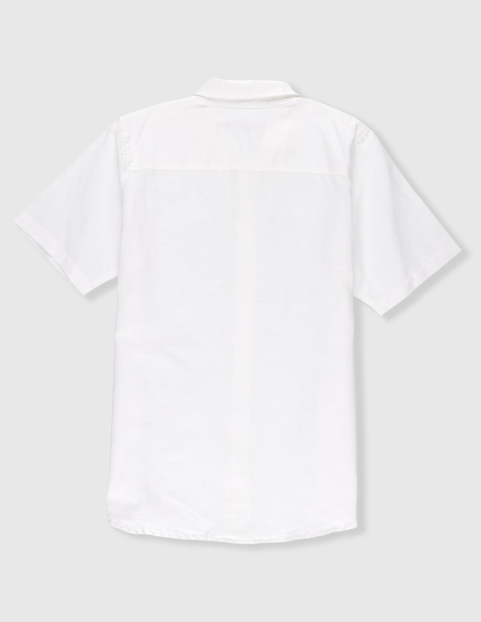 Camisa formal ábito de algodón y lino manga corta infantil niño