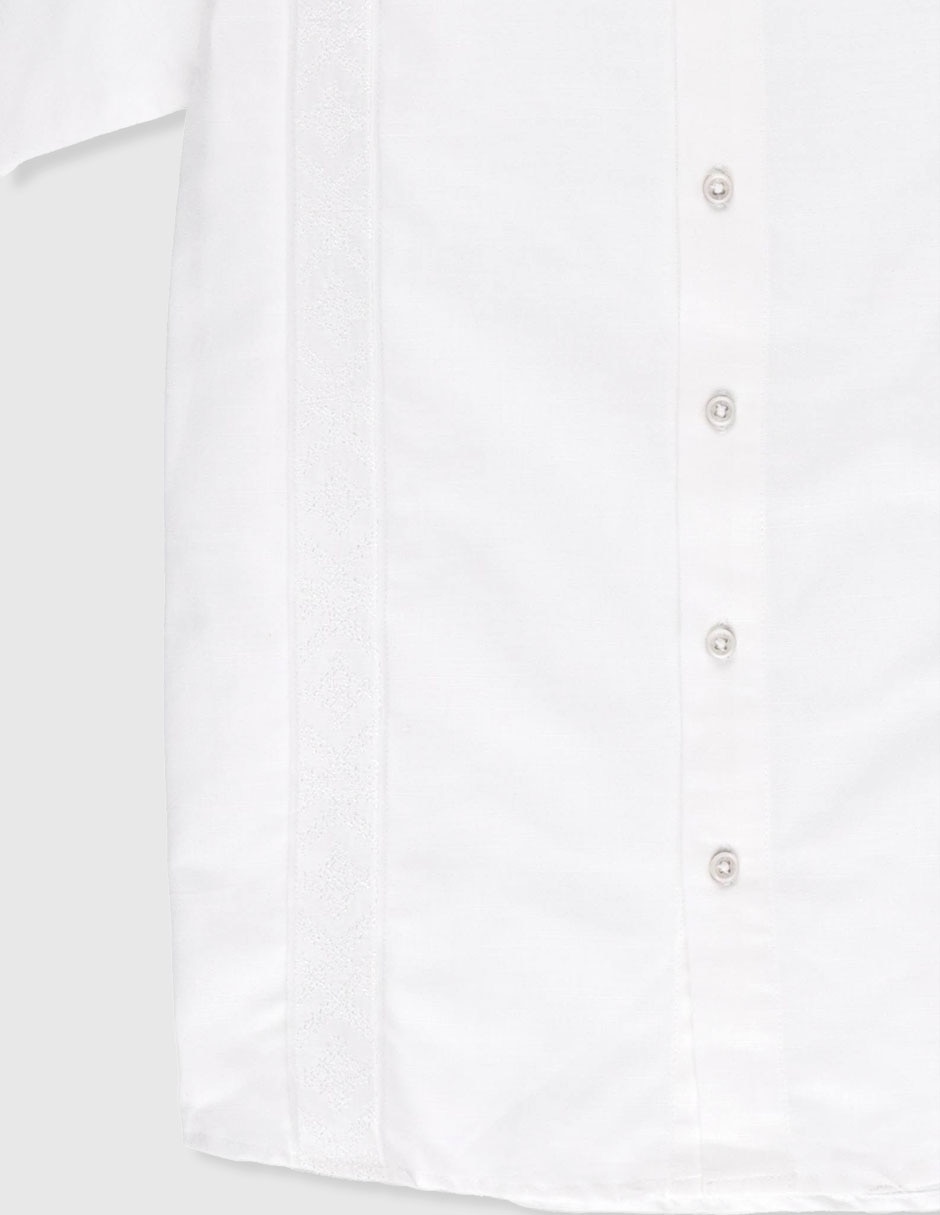 Camisa formal ábito de algodón y lino manga corta infantil niño