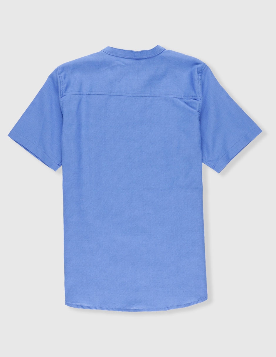 Camisa formal ábito de algodón y lino manga corta infantil niño