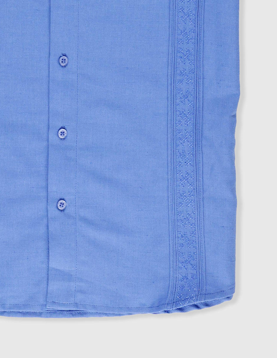 Camisa formal ábito de algodón y lino manga corta infantil niño