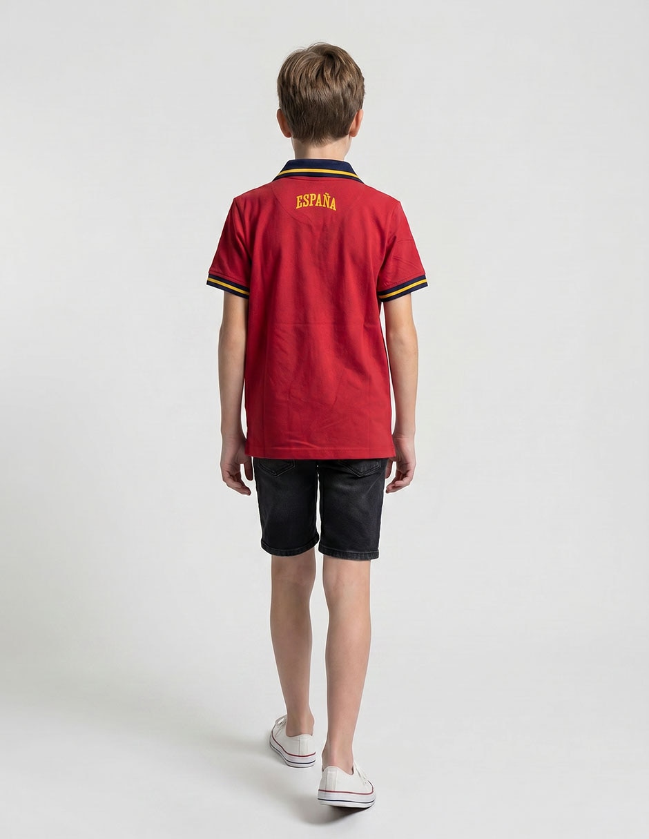 Playera tipo polo España para niño 2