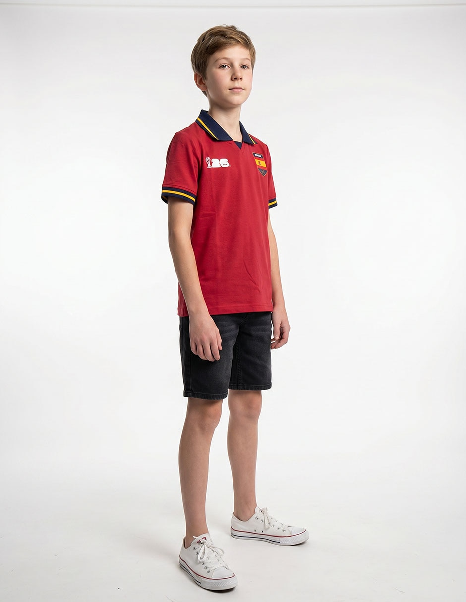 Playera tipo polo España para niño 3