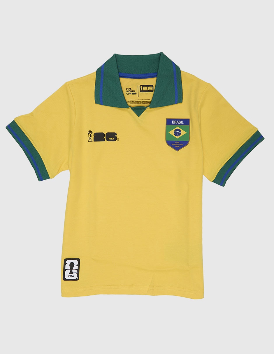 Playera tipo polo Fifa Brasil para niño