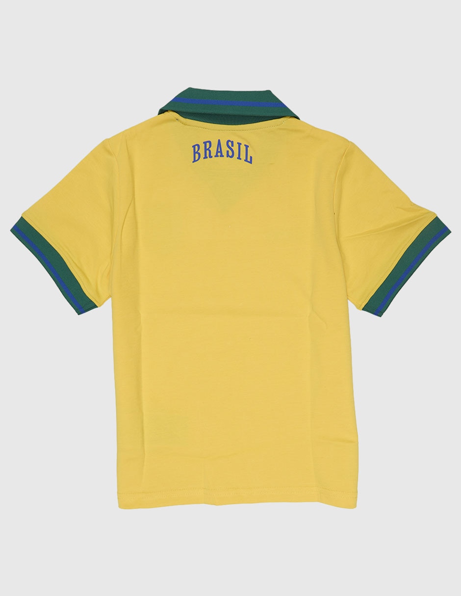 Playera tipo polo Brasil para niño 2