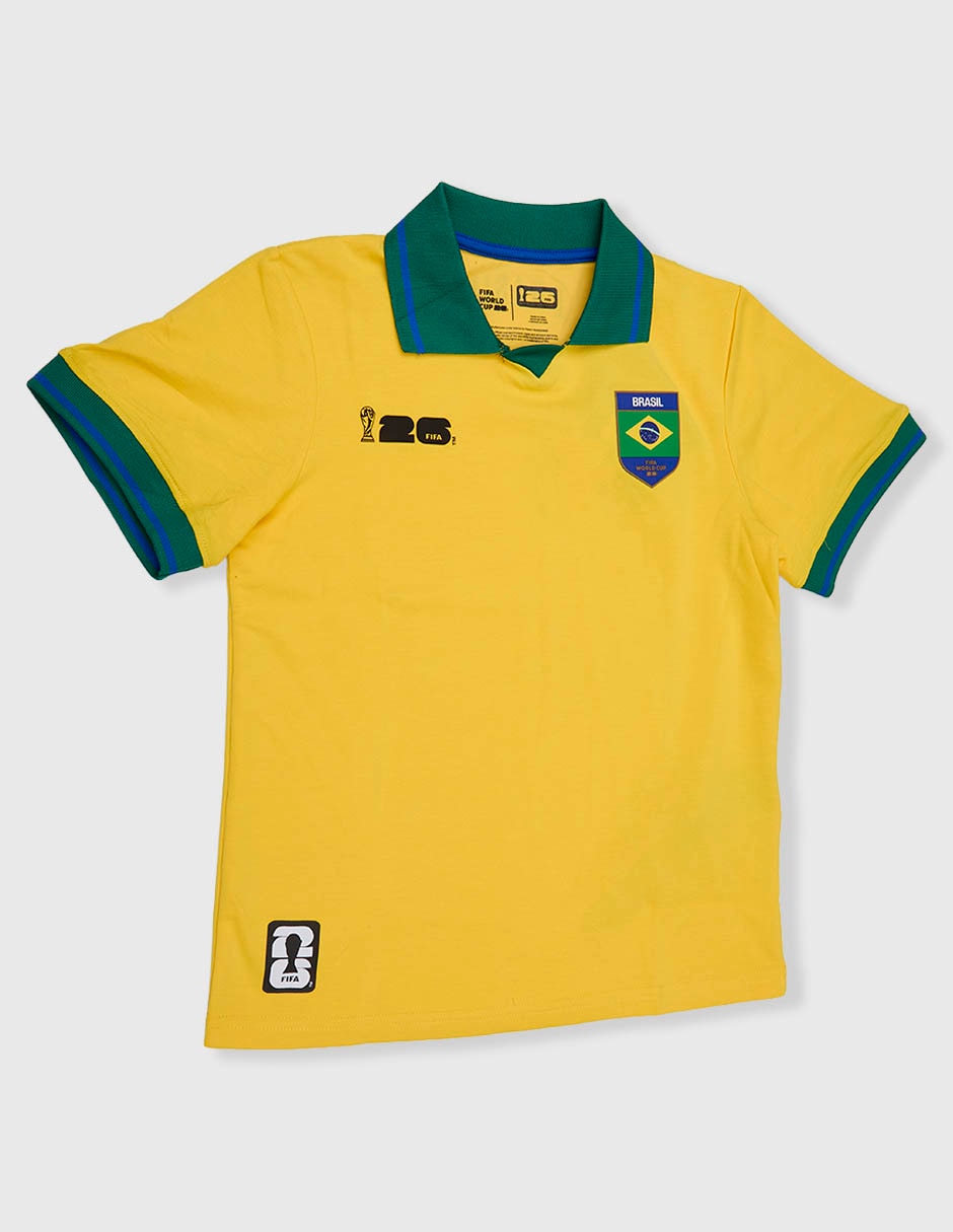 Playera tipo polo Brasil para niño 4
