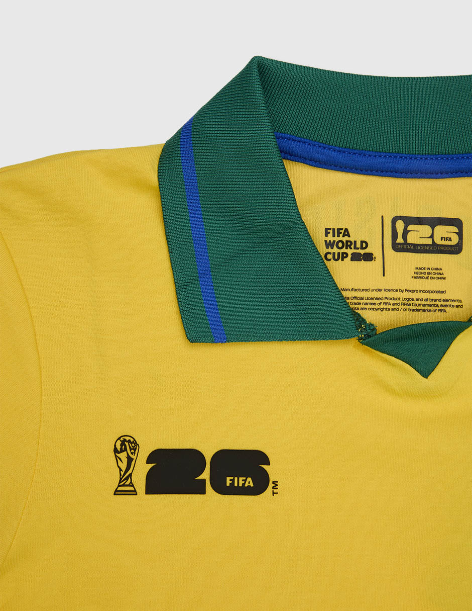 Playera tipo polo Brasil para niño 6