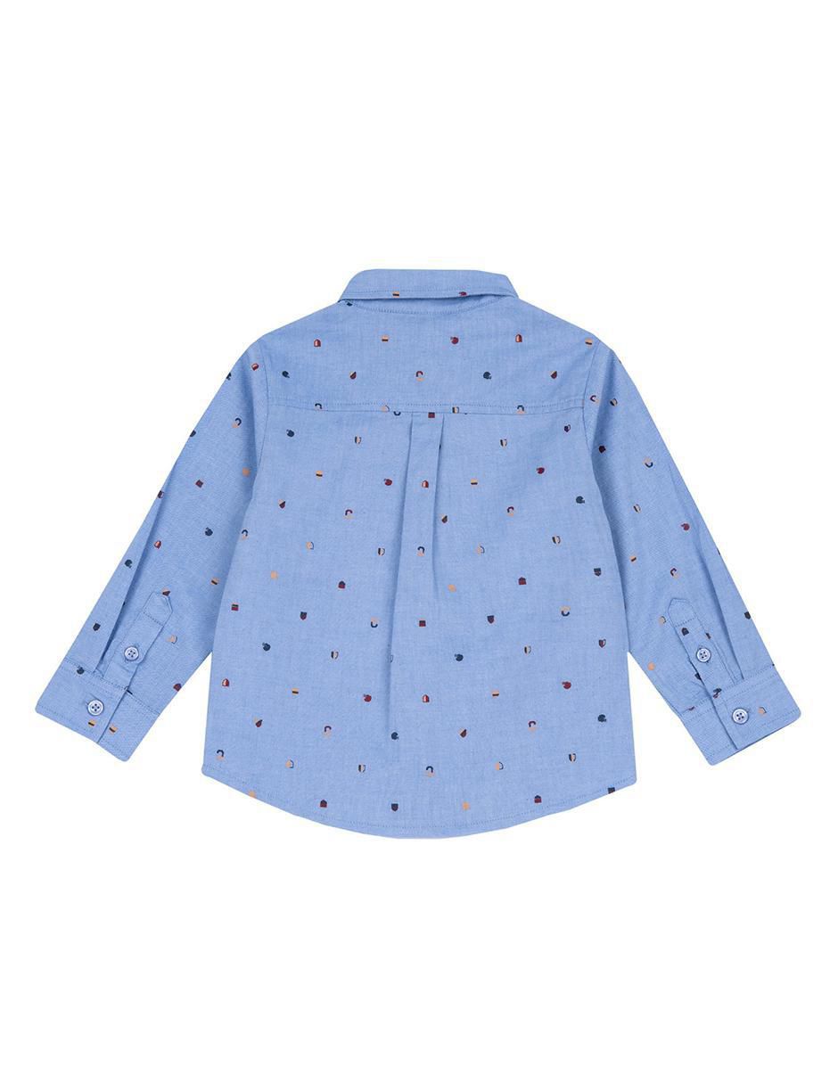 Camisa casual de algodón manga larga para niño