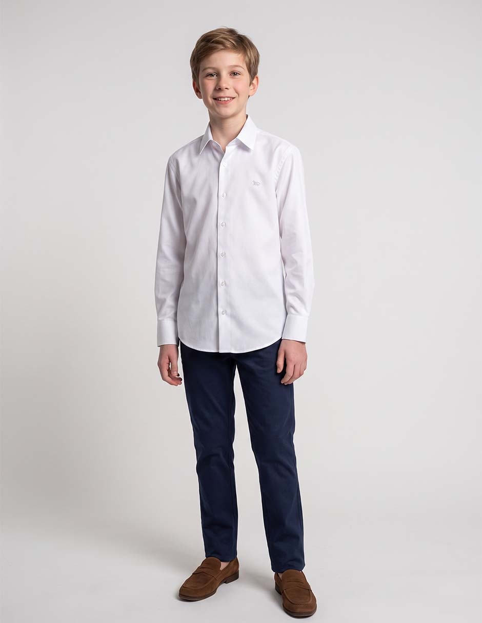 Camisa de algodón manga larga para niño