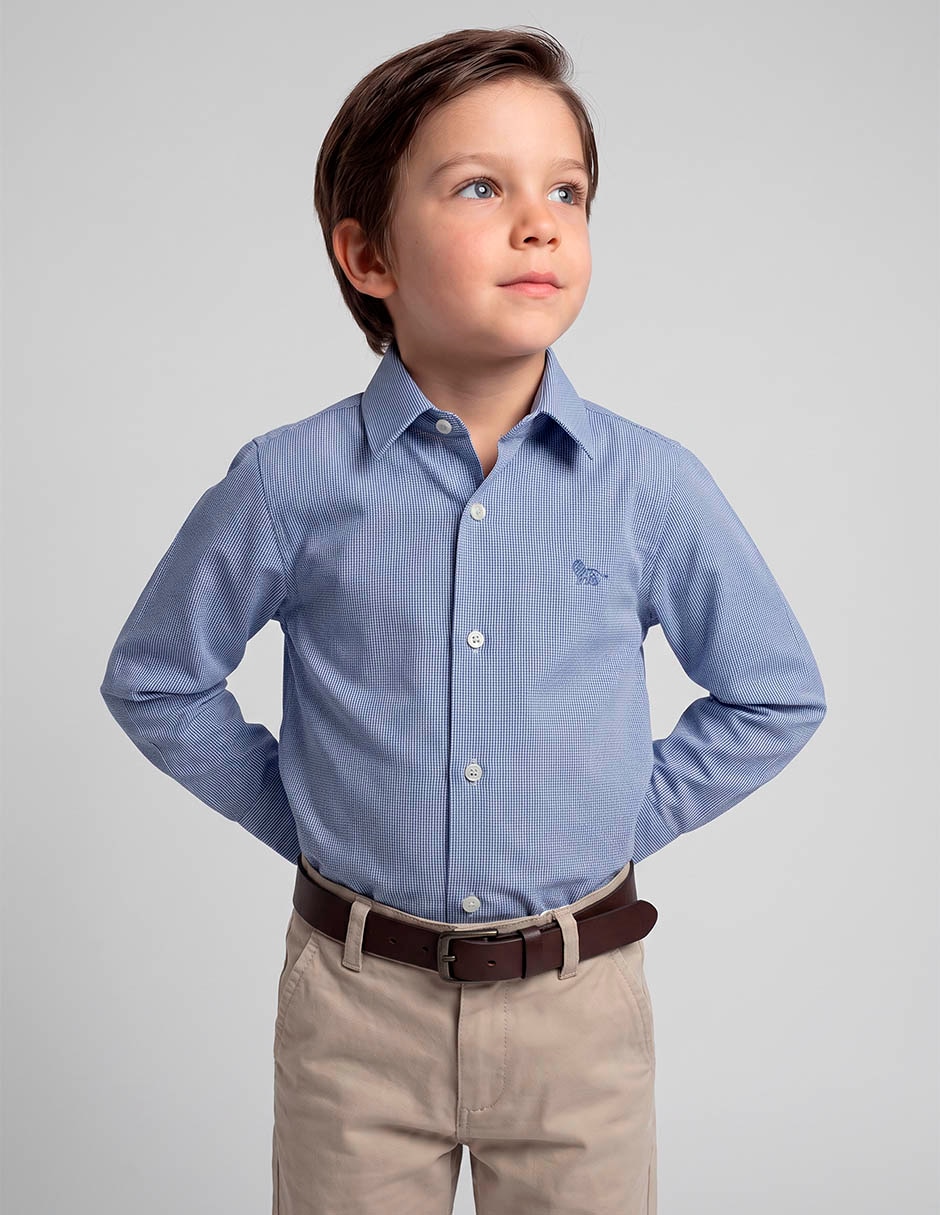 Camisa de vestir manga larga para niño