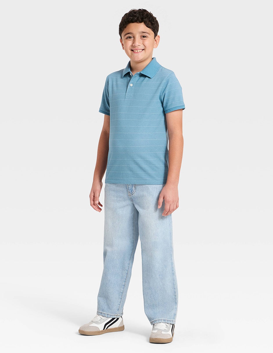 Playera tipo polo de piqué para niño 3