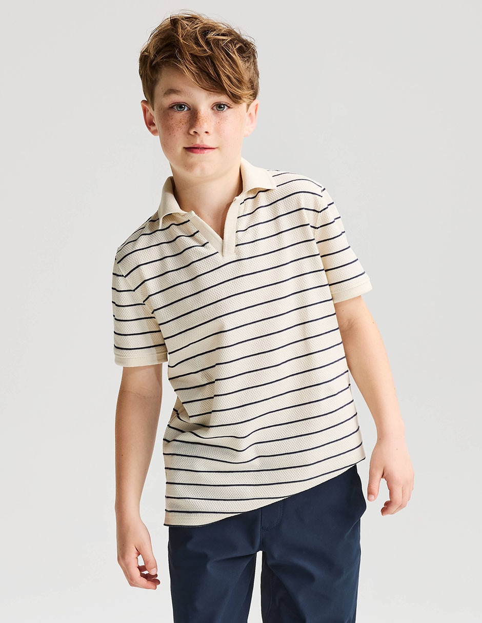 Playera tipo polo de piqué para niño Playera tipo polo de piqué para niño