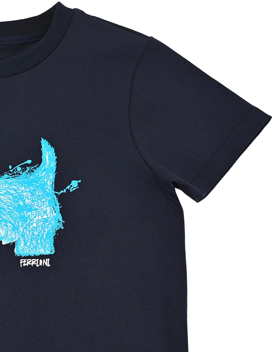 Playera Ferrioni Sawyer manga regular para niño