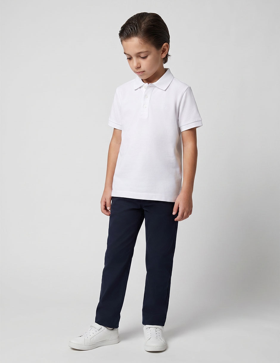 Playera tipo polo de algodón para niño Playera tipo polo de algodón para niño
