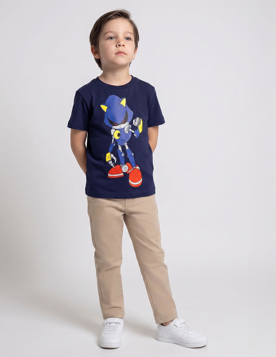 Playera Sonic & Metal Sonic Sonic manga corta para niño