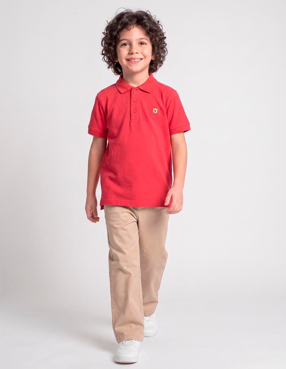 Playera tipo polo de algodón para niño Playera tipo polo de algodón para niño