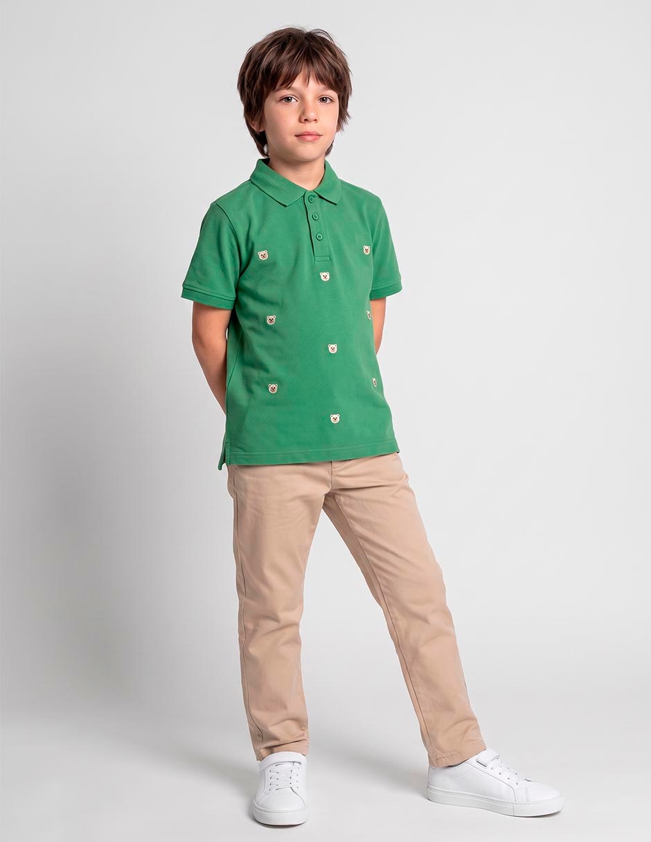 Playera tipo polo de algodón para niño Playera tipo polo de algodón para niño
