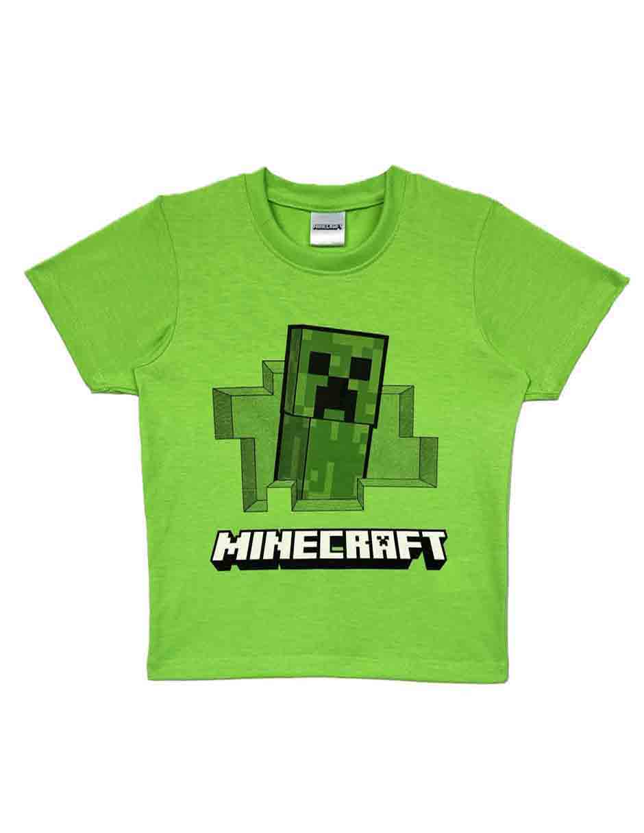Playera minecraft manga corta infantil niño