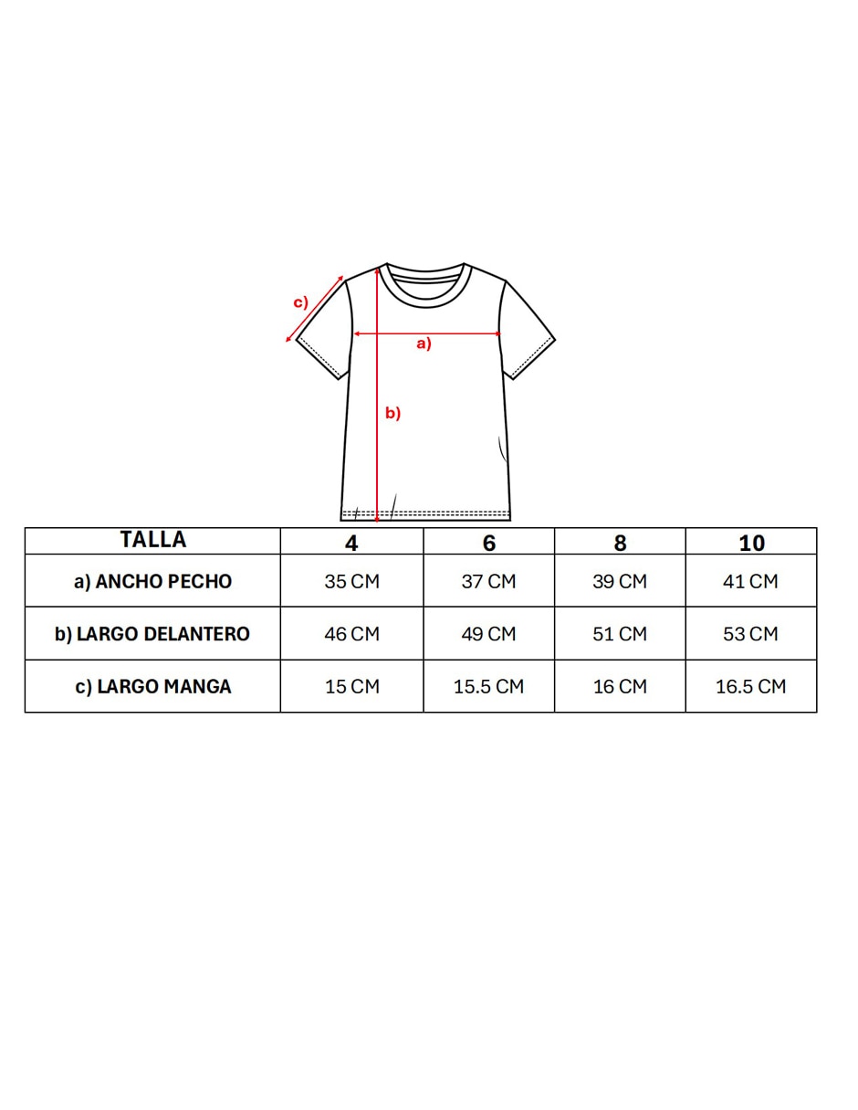 Playera manga corta para niño