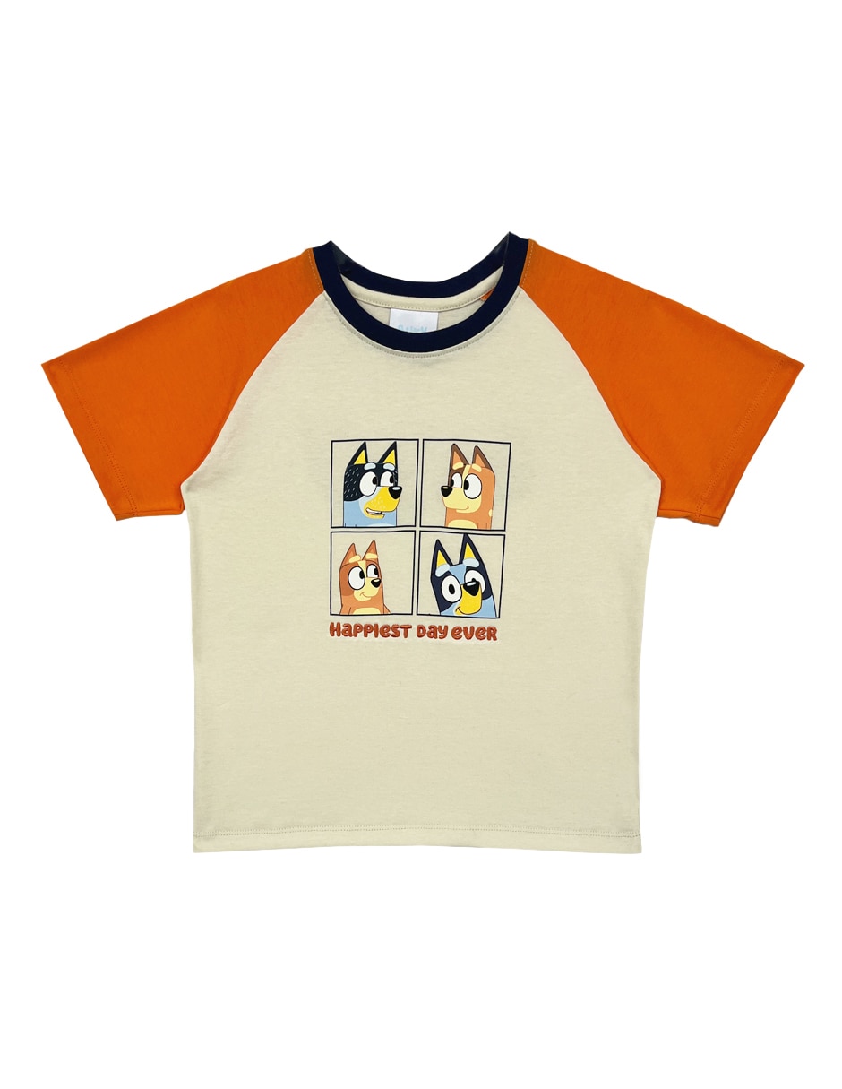 Playera bluey bluey manga corta infantil niño