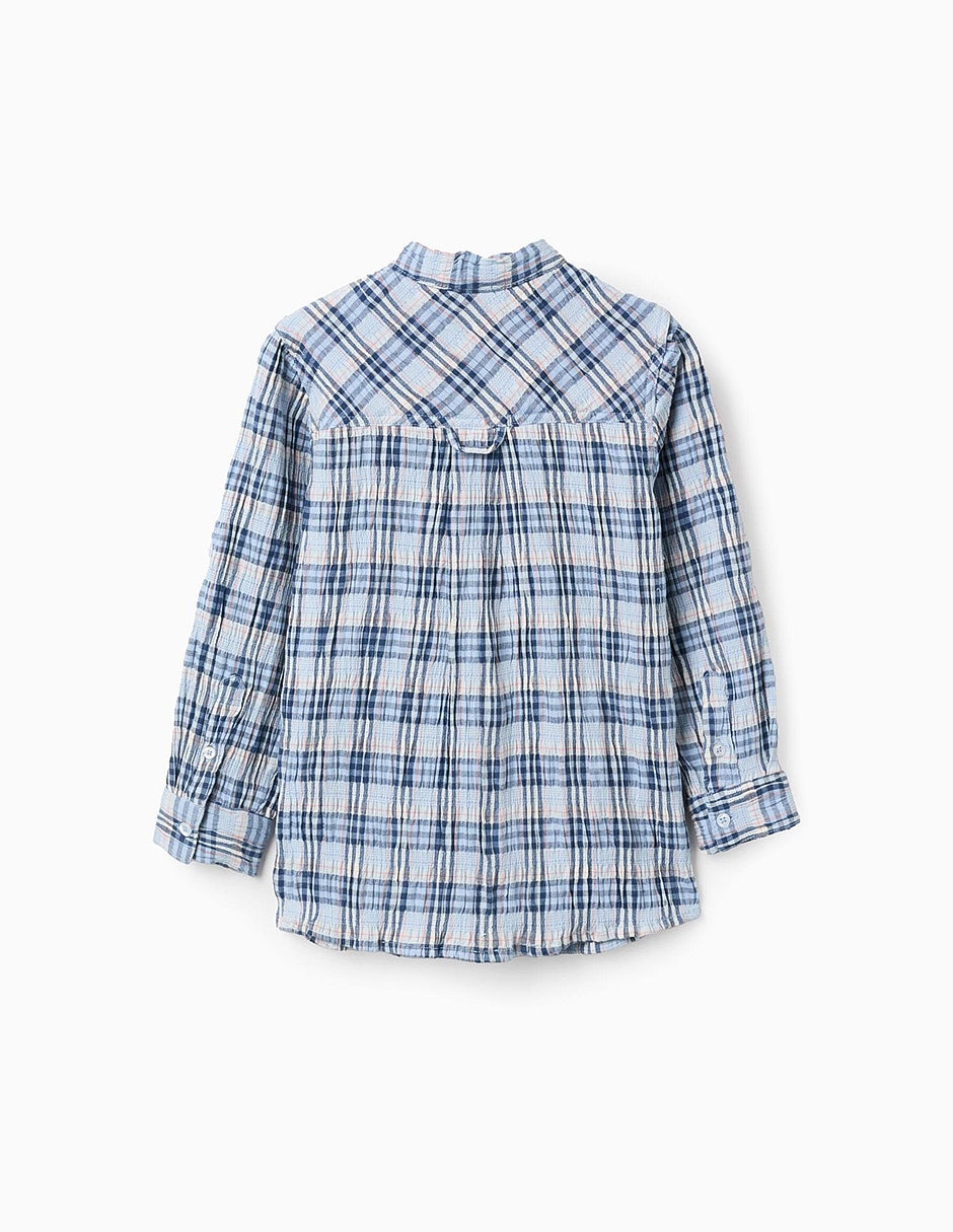 Camisa casual zippy sculpting curiosity de algodón manga larga para infantil niño