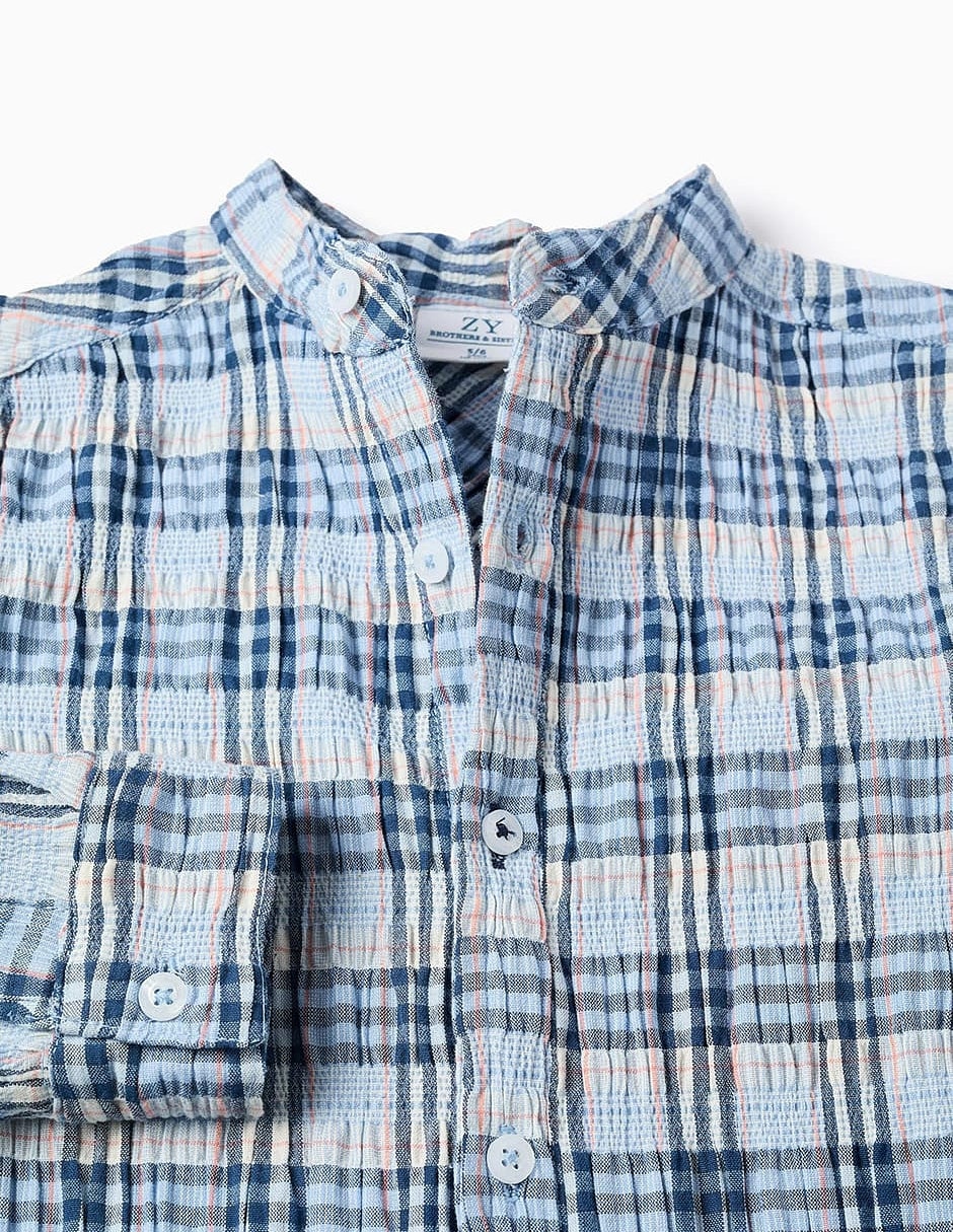 Camisa casual zippy sculpting curiosity de algodón manga larga para infantil niño