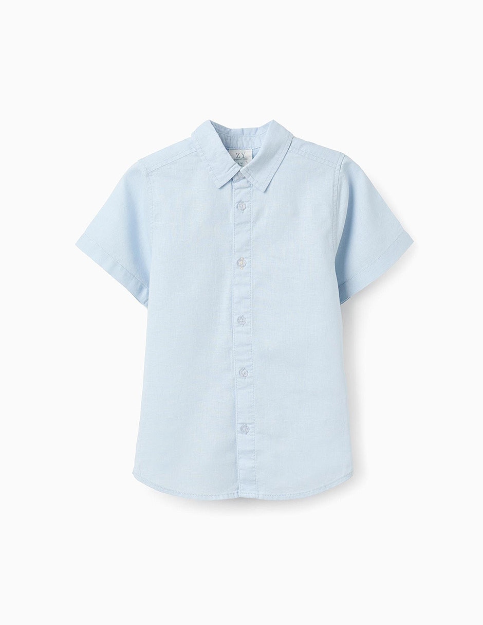 Camisa formal imagining tales de algodón y lino manga corta para infantil niño