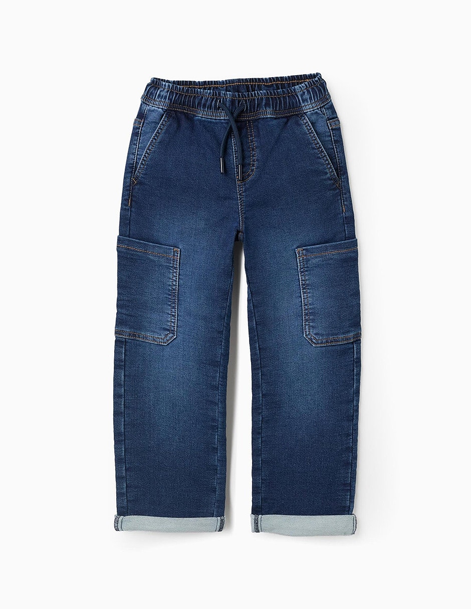 Jeans cargo amplio zippy true colors lavado infantil niño
