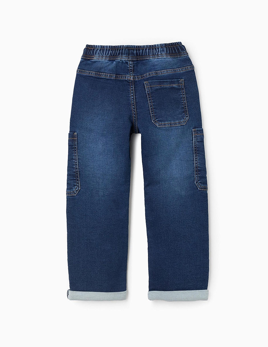 Jeans cargo amplio zippy true colors lavado infantil niño
