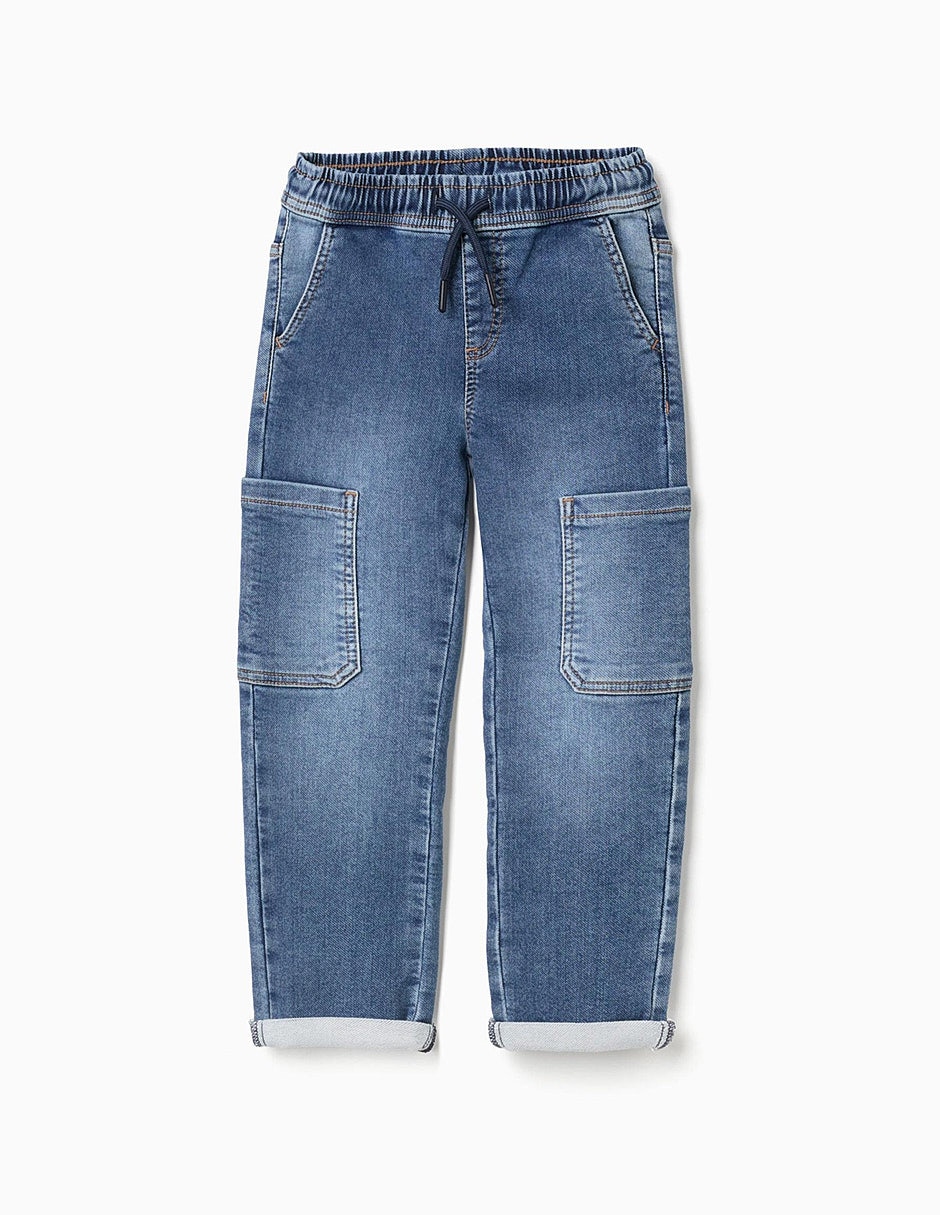Jeans cargo amplio true colors lavado infantil niño Jeans cargo amplio true colors lavado infantil niño