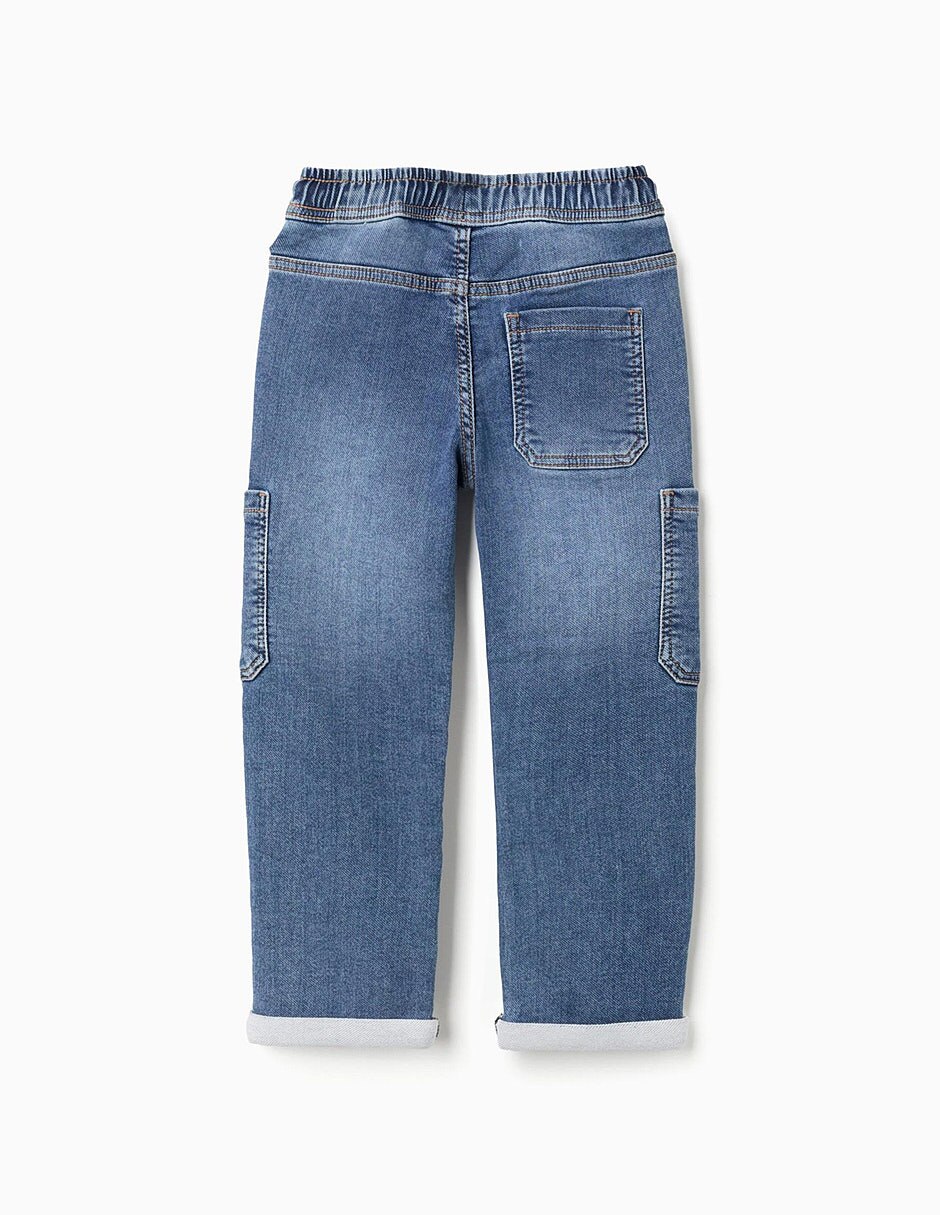 Jeans cargo amplio true colors lavado infantil niño 5