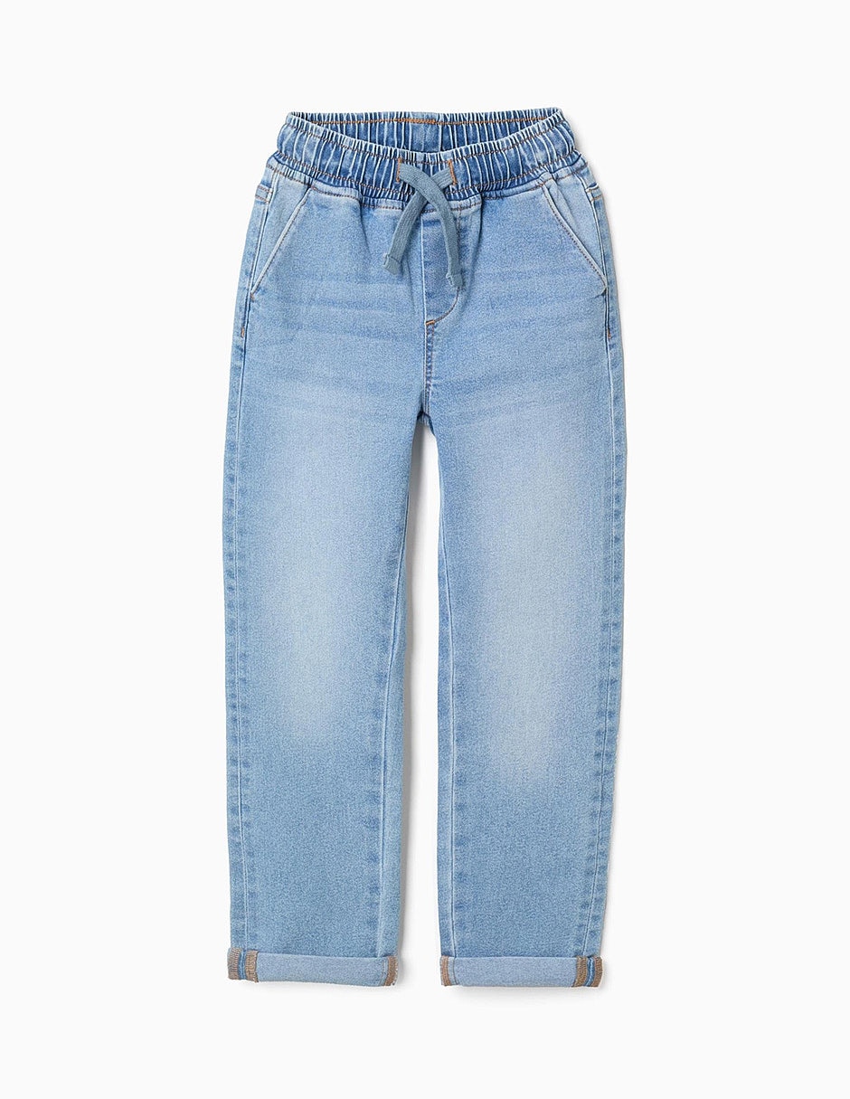 Jeans regular slim essentials line lavado denim infantil niño