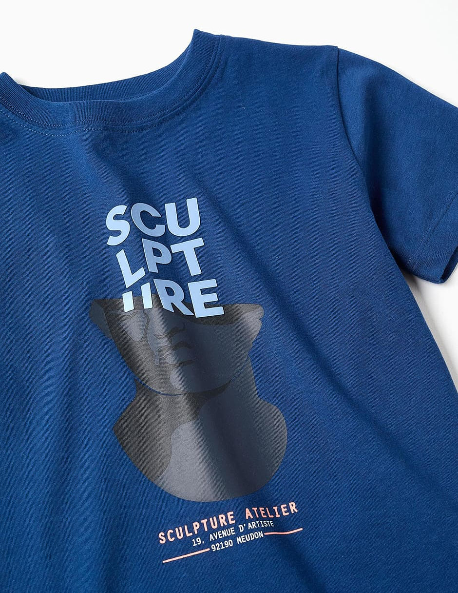 Playera zippy sculpting curiosity manga corta infantil niño