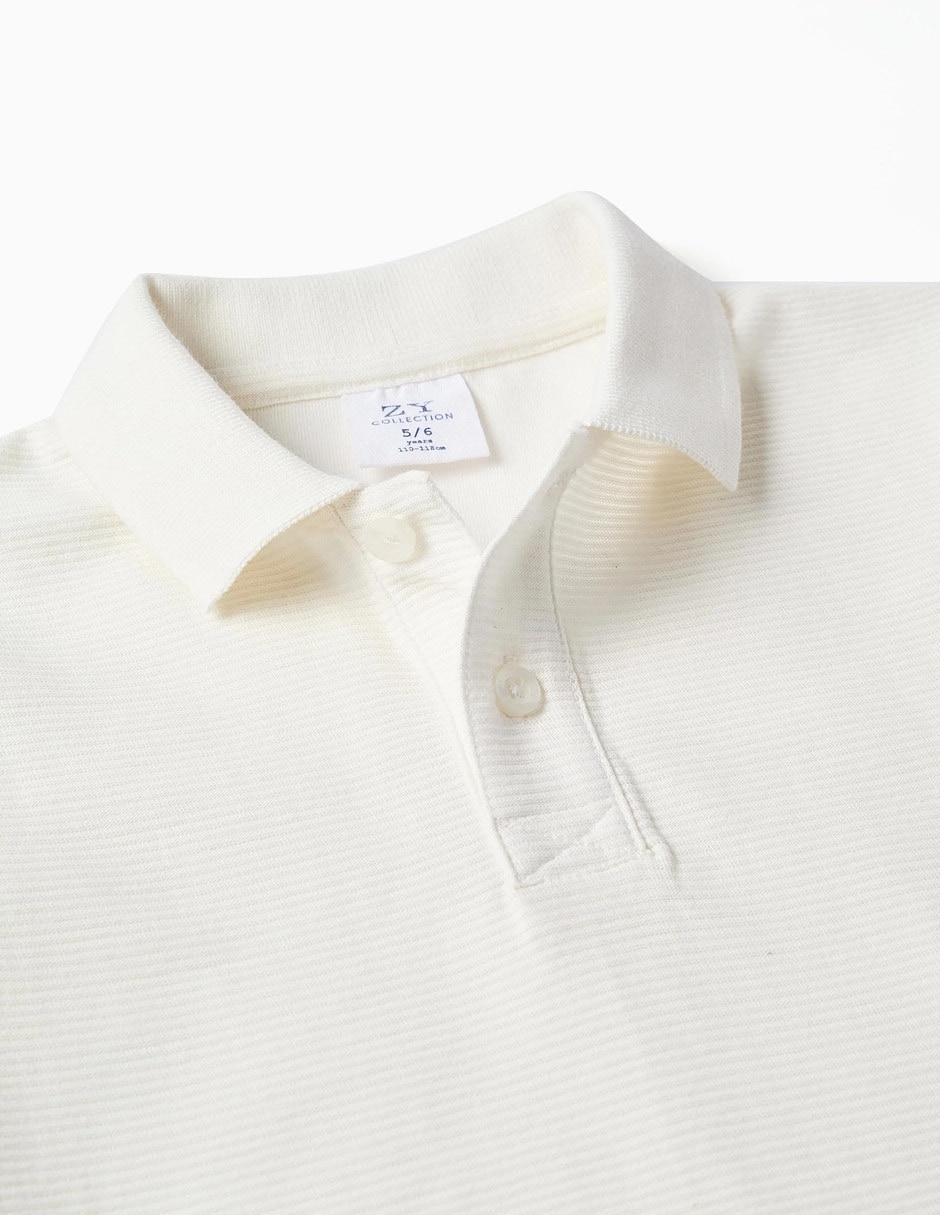 Playera tipo polo zippy sculpting curiosity de algodón niño